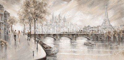 Diamond Painting Canvas - Mini Together in Paris - Click Image to Close